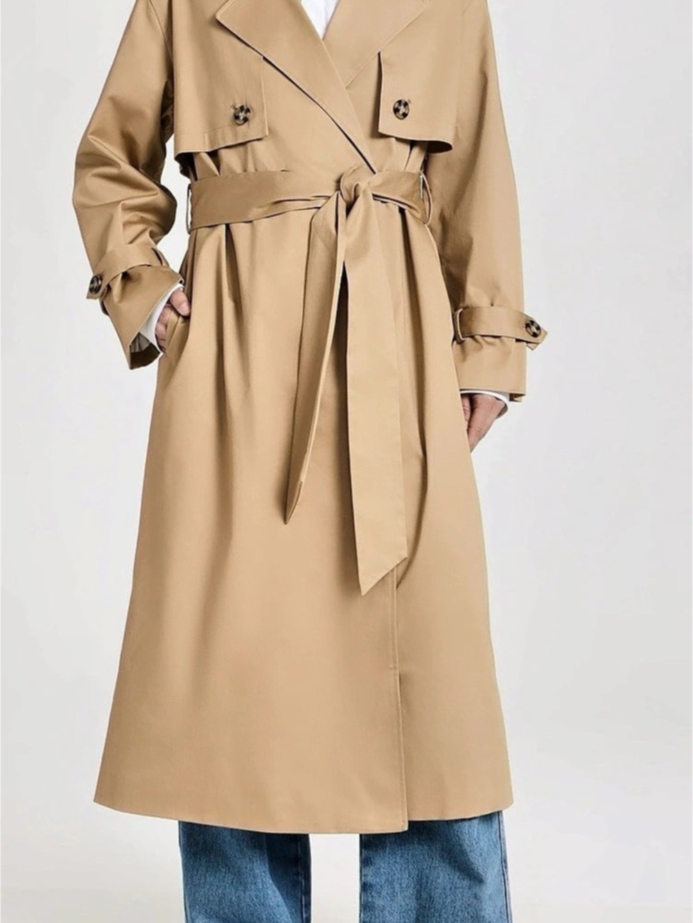 NWT Favorite Daughter Charles Trench Petite Sand Size M (Petite)
